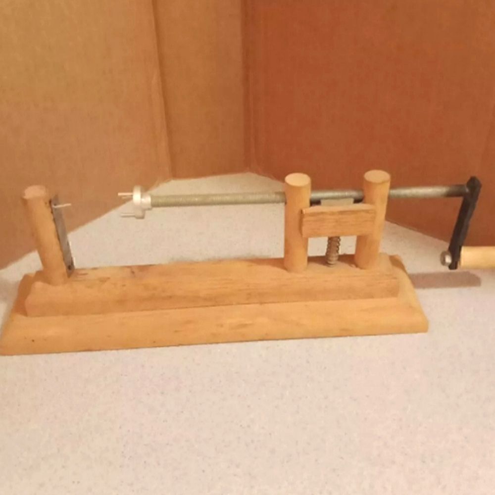 Wooden Hand Crank Apple Corer